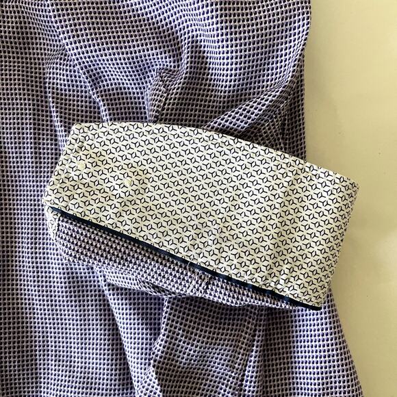 Ted Baker Endurance Shirt Mens 17 34/35 Purple Print Button Up Purple Flip Cuff - Picture 8 of 11